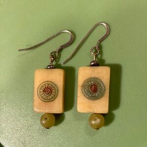 mahjong tile earrings